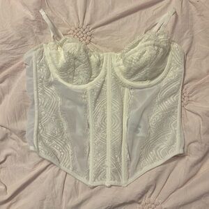 Garage white corset top